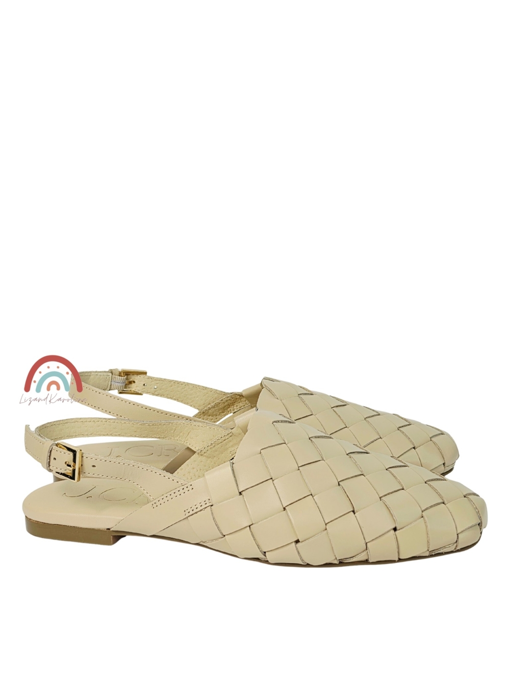 New! J. Crew Woven Leather Slingback Mule Flats - Picture 3 of 14